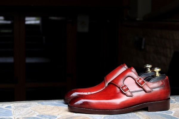 Monk Double strap Red Mahog and Dark Brown